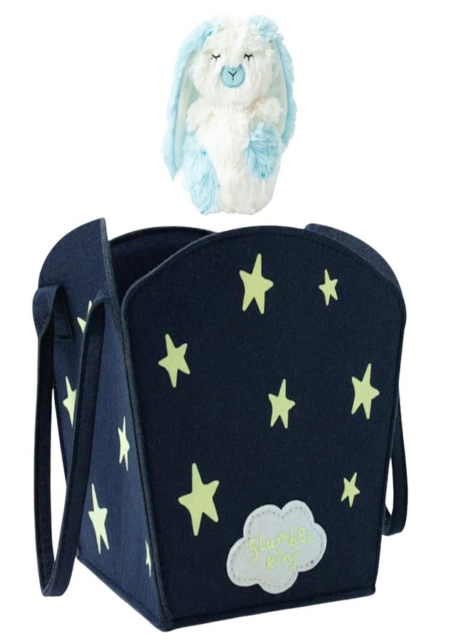 Slumberkins Glow in The Dark Tote with Sky Bunny Mini Plush - Holiday Basket with Cuddly Plush Toys for Kids - Encourages Confidence & Imaginative Play - Image 1